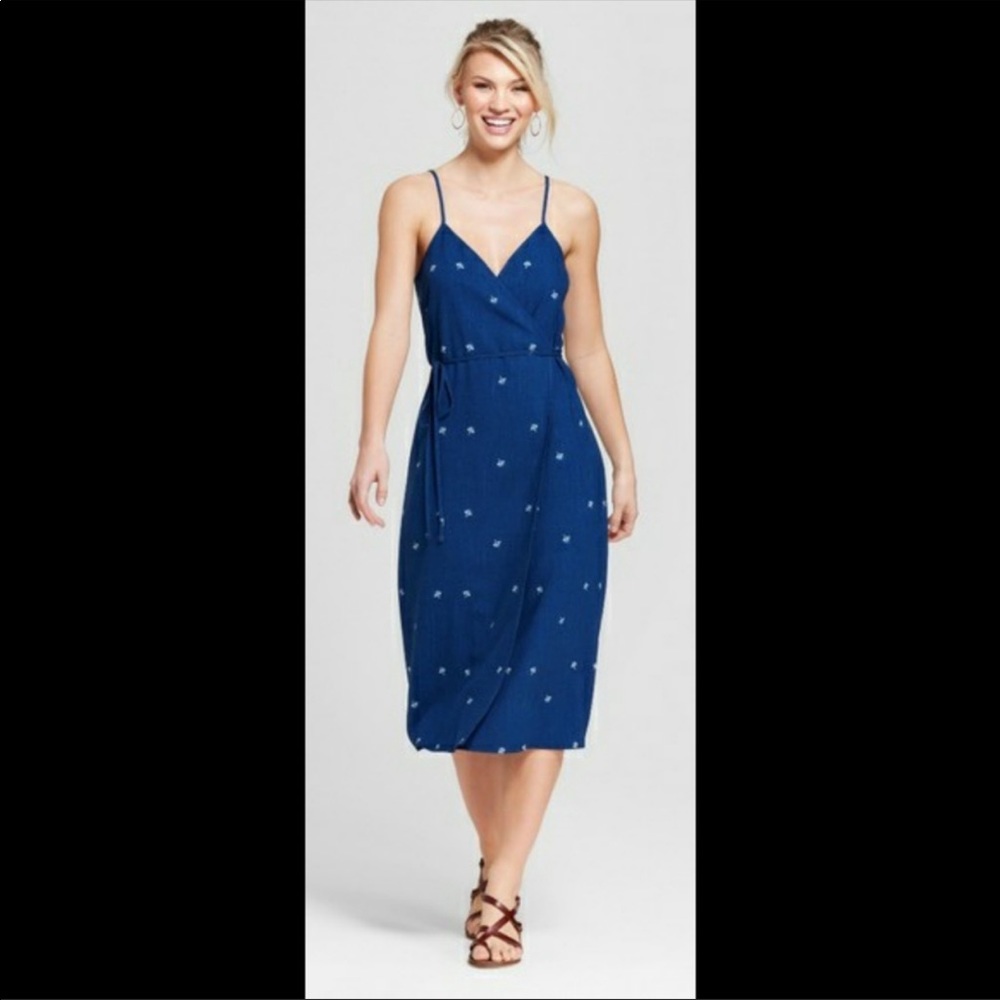 Universal Thread Jean Floral Wrap Dress